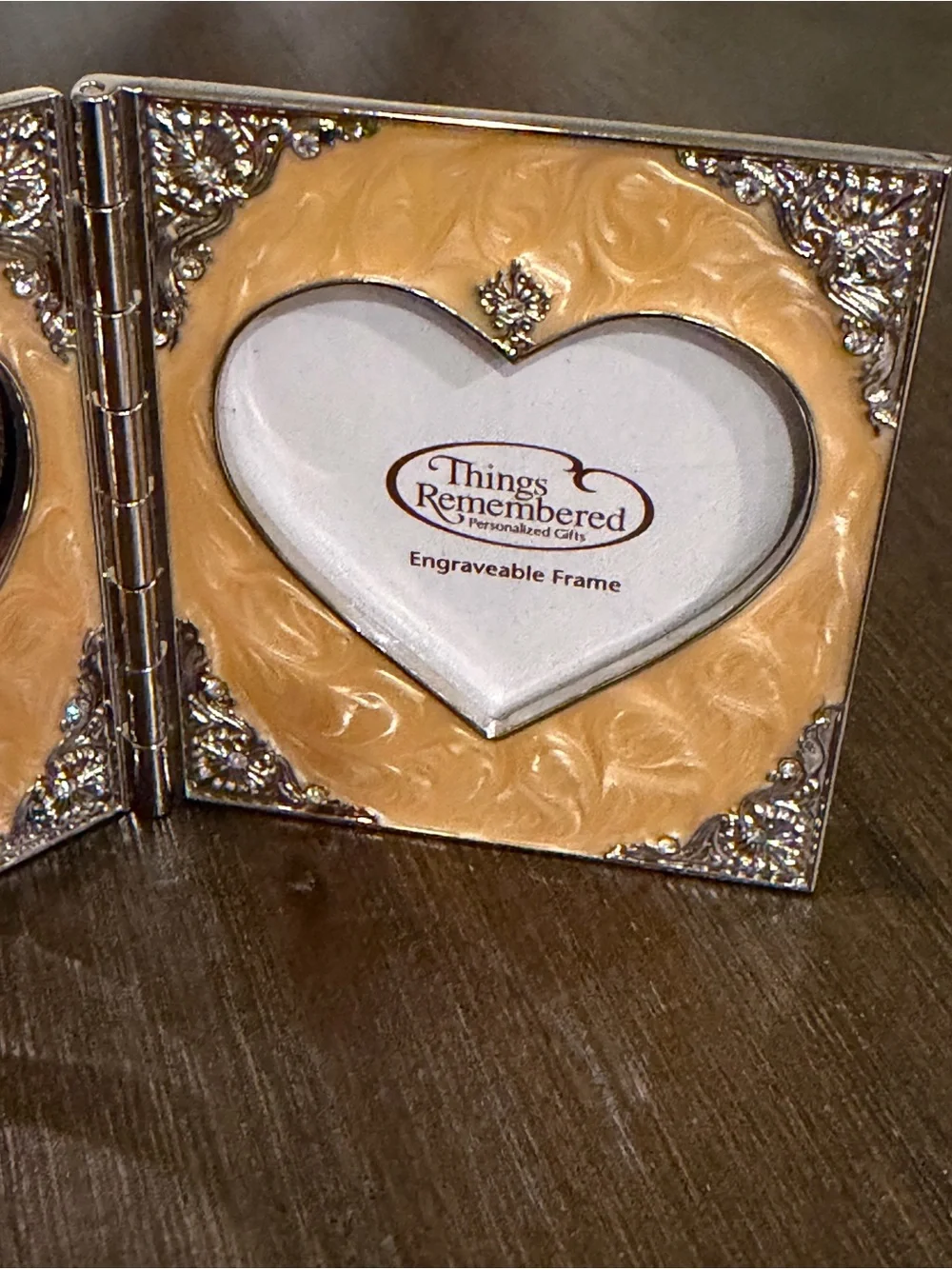 Vintage Things Remembered Folding Double Heart Picture Frame & Mirror Swarovski